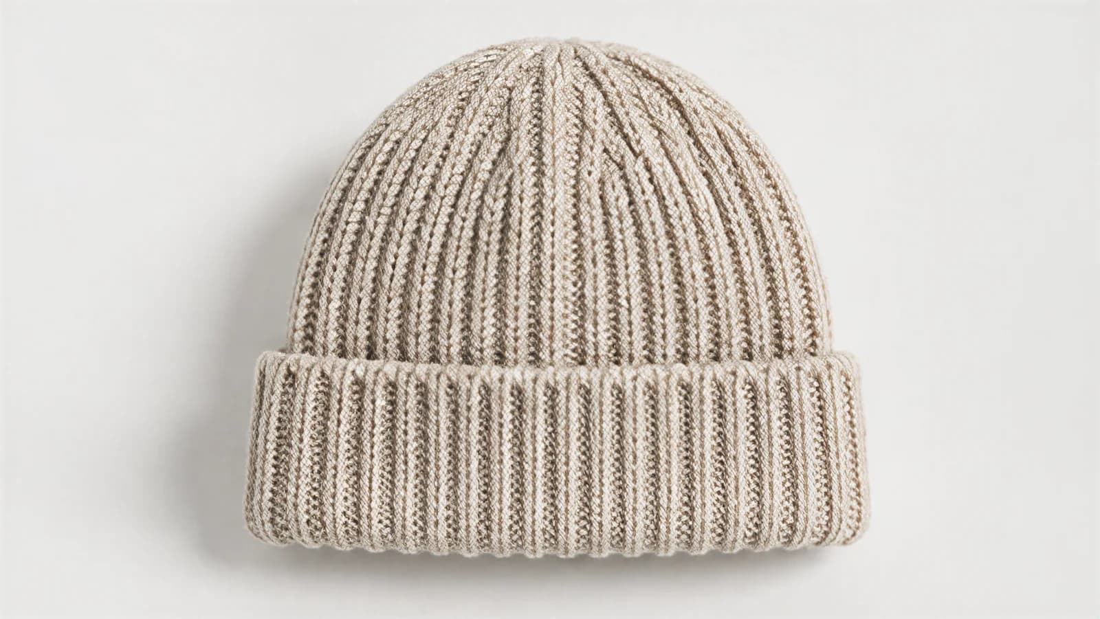 Oatmeal ribbed knit beanie