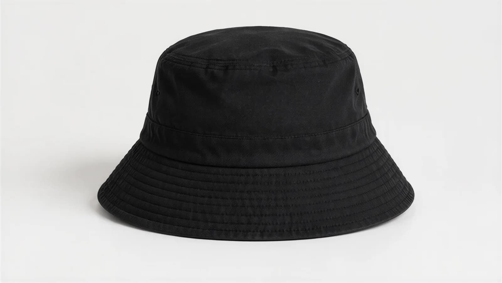 Black cotton bucket hat
