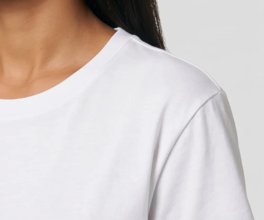 A close-up detail of the garment on the model