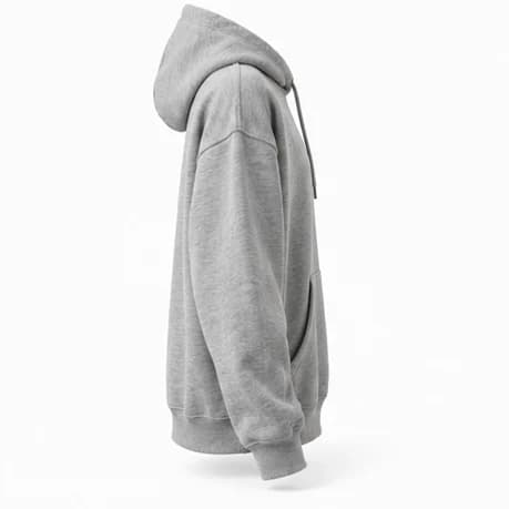 Grey hoodie as a ghost mannequin, Right Side