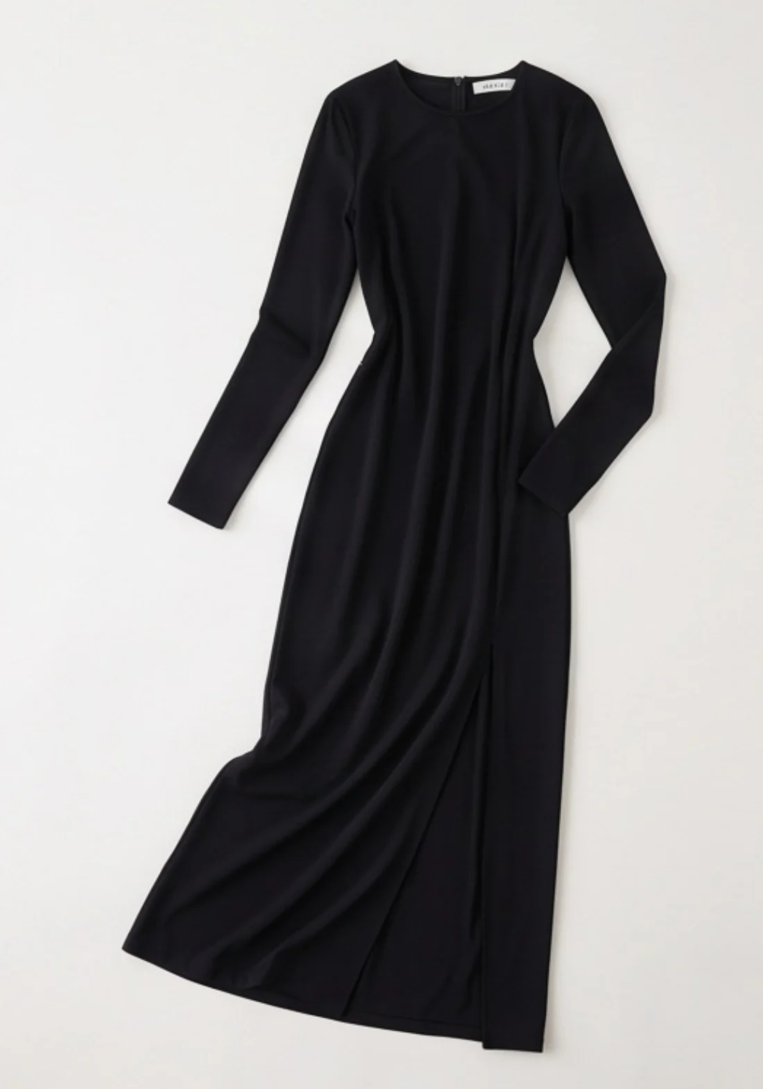 Black column dress, original photo
