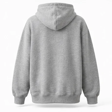 Grey hoodie as a ghost mannequin, Back View