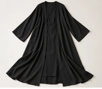 Black abaya, laid flat